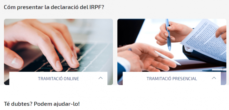 L'oficina virtual d'impostos del Govern.